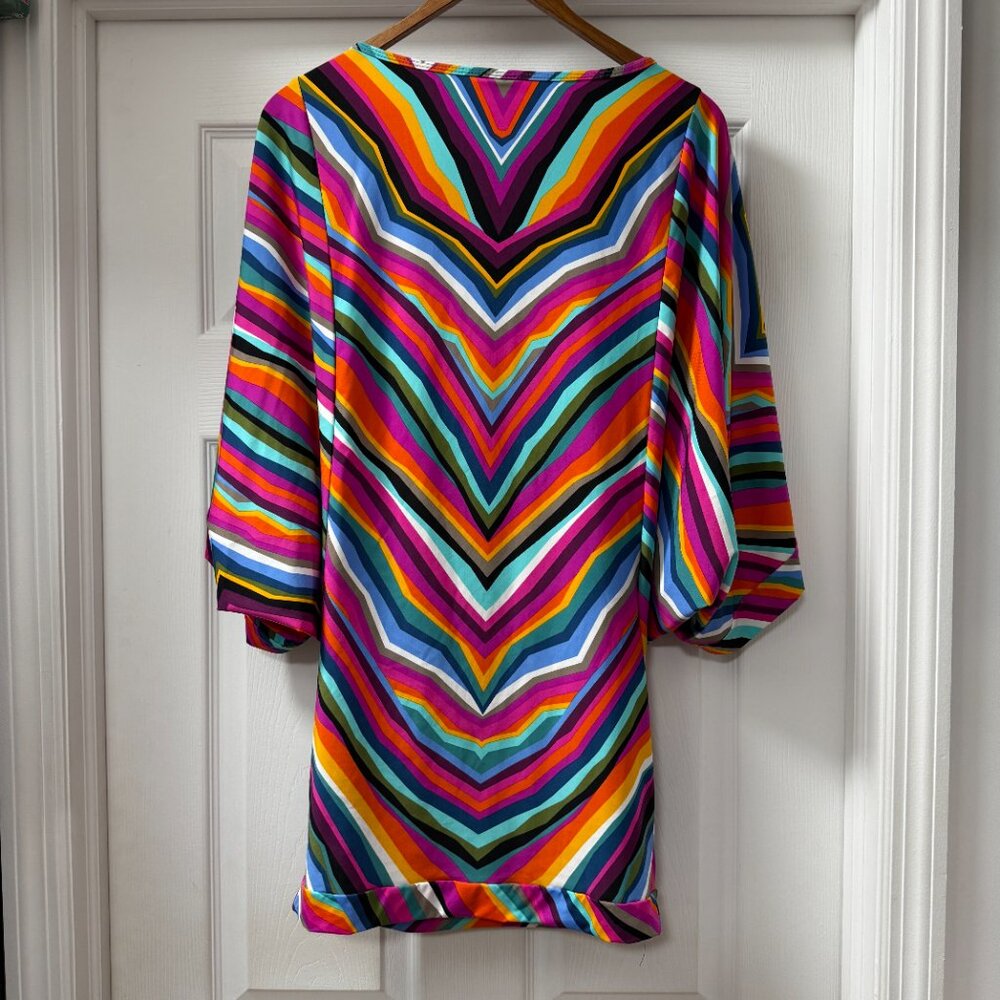 Trina Turk Louvre Striped Batwing Swing Tunic Coverup size Small (has stretch) - Picture 2 of 11